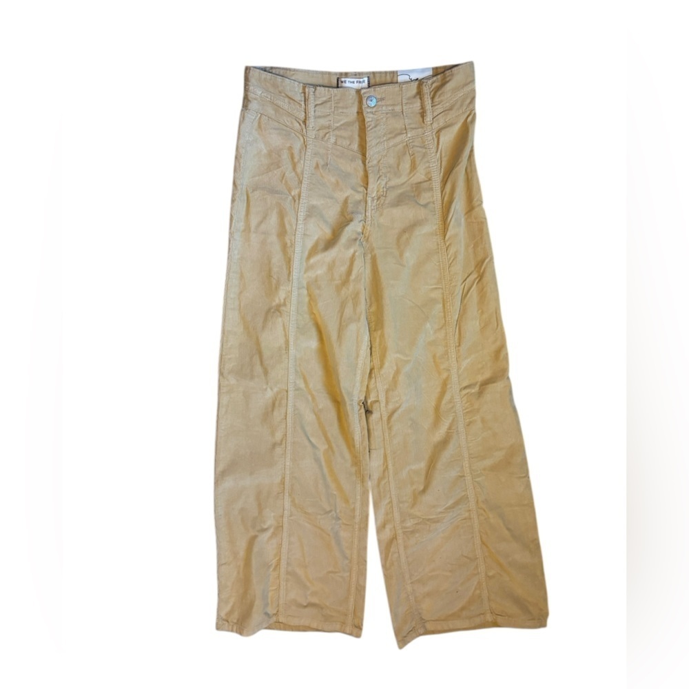NWT We The Free People Libre Wide Leg Cord Jeans Sand Tan Beige Size 30 - Picture 4 of 10